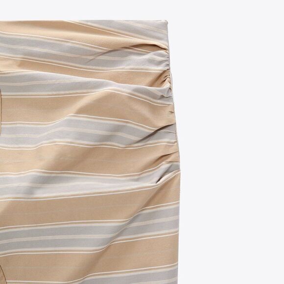 ZARA DRAPED STRIPED SKIRT NEW - Picture 4 of 10